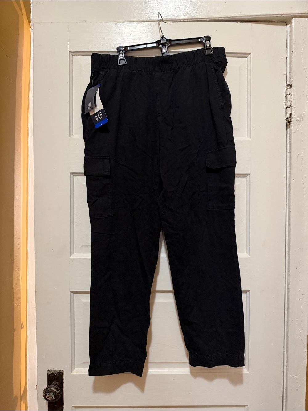 GAP Black Women's Cargo Pants with Elastic Waist